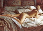 длинная девушка в неглиже эротическая живопись  0105