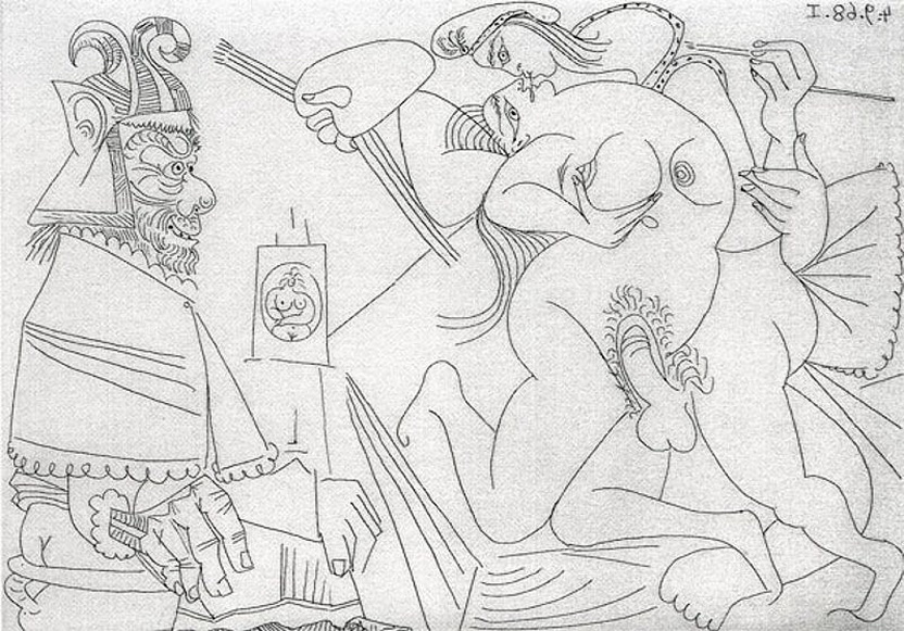 хан наблюдает как европейский художник трахает его жену, эротическая живопись