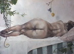 Колокольчик рисунок женщины с животным 0307