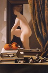 рисунок женщины с животным 0333