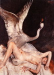 рисунок женщины с животным 0336
