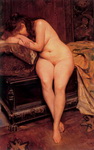 рисунок женщины с животным 0348
