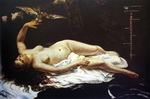 рисунок женщины с животным 0375