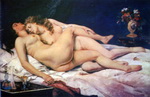 рисунок женщины с животным 0378