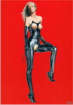 рисунок женщины с животным 0379