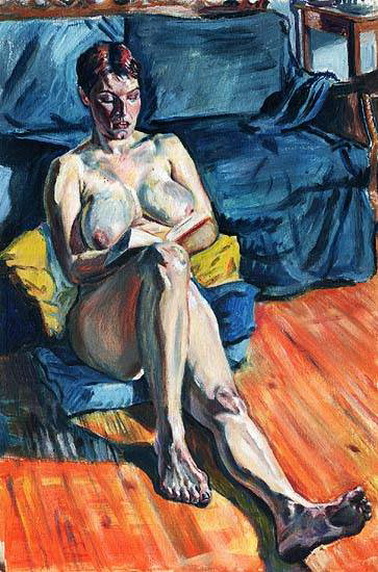 Синяя птица, живопись голые женщины и животные