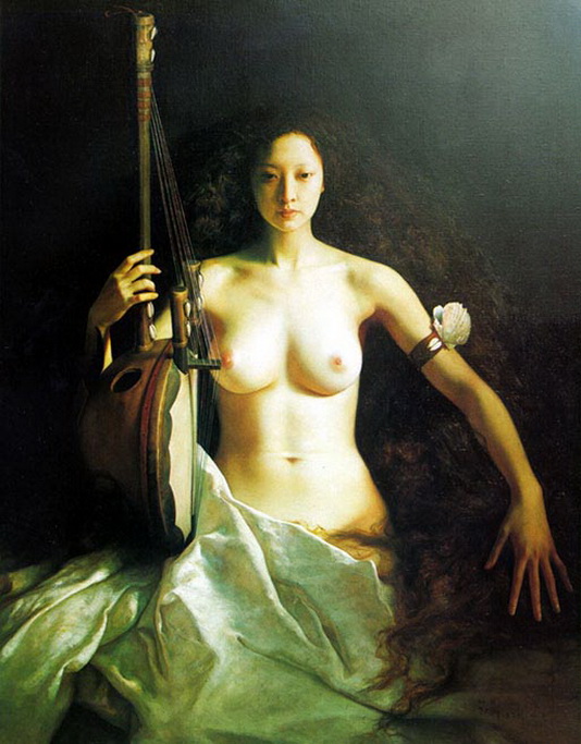 Мандолина, эротический рисунок