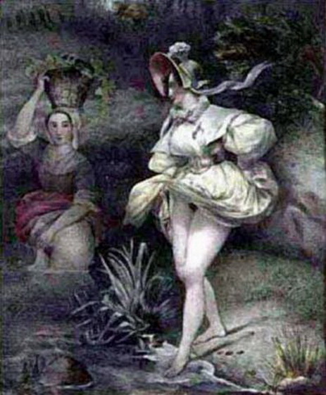 купальщица, порно арт, порно рисунок