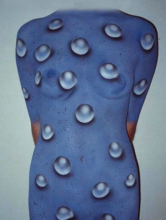 Капли на стекле, body art