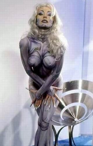 футуристический костюм, body art