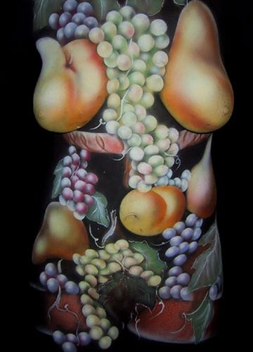 Фрукты, body art
