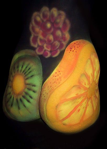 Фрукты, body art