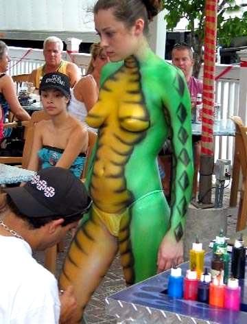 Желтопузик  фото бодиарта, body art