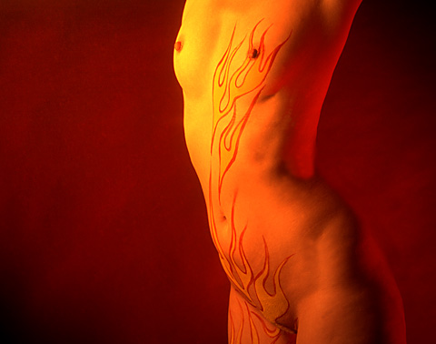 Язык пламени, body art