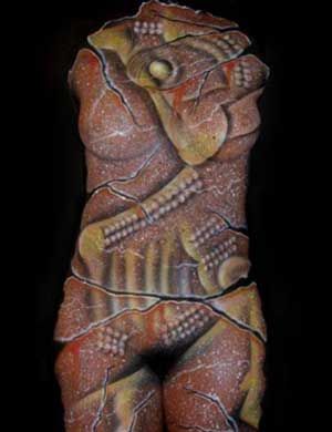 Терракота.  фото бодиарта девушки, body art