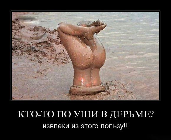 ныряльщица, голая попа девушки торчип из кучи грязи. фото прикол эротический